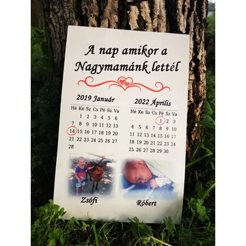 Születés naptár fotóval