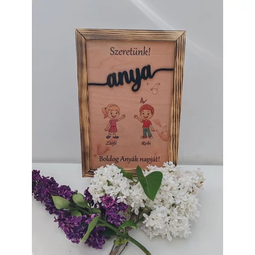 Egyedi fa tábla Anyák napjára