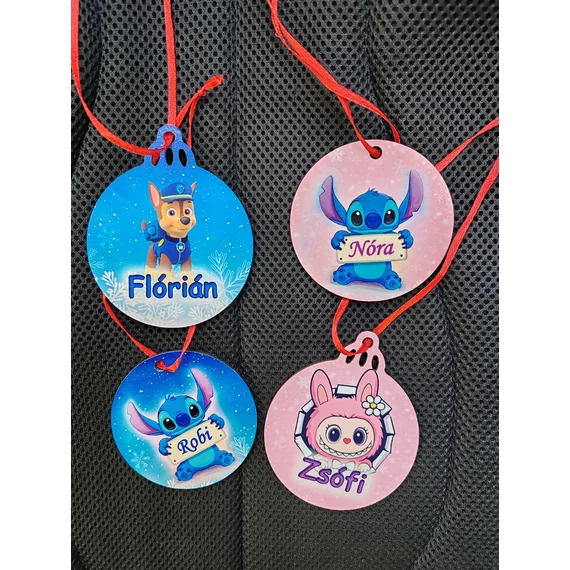 Egyedi mesefigurás névre szóló karácsonyfa dísz