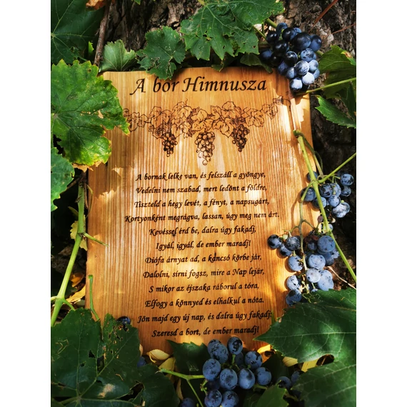 A bor himnusza – Gravírozott fatábla borrajongóknak